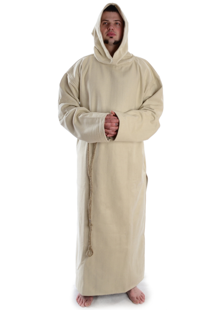 Mittelalter Mönchskutte Arofel in Beige Frontansicht