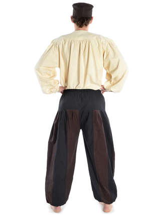 Mittelalter Hose Tristan in Schwarz-Braun Rückansicht