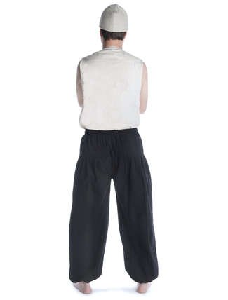 Mittelalter Hose Tristan in Schwarz Rückansicht