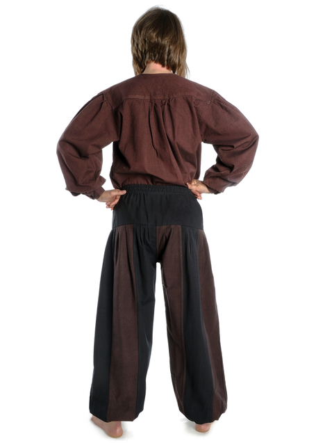 Mittelalter Hose Isolde in Schwarz-Braun Rückansicht