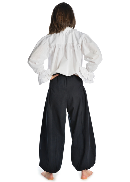 Mittelalter Hose Blanscheflur in Schwarz Rückansicht