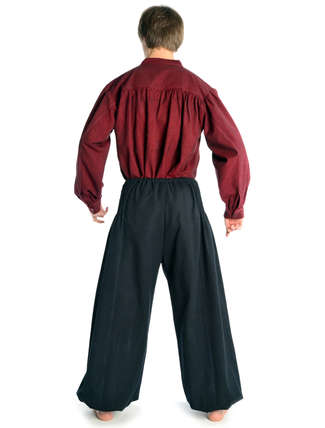 Mittelalter Hose Riwalin in Schwarz Rückansicht
