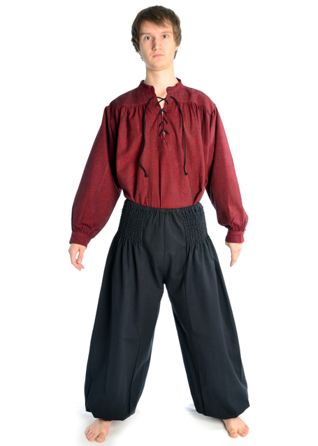 Mittelalter Hose Riwalin in Schwarz Frontansicht