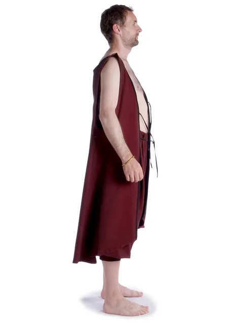 Mittelalter Mantel Lazian in Rot Seitenansicht