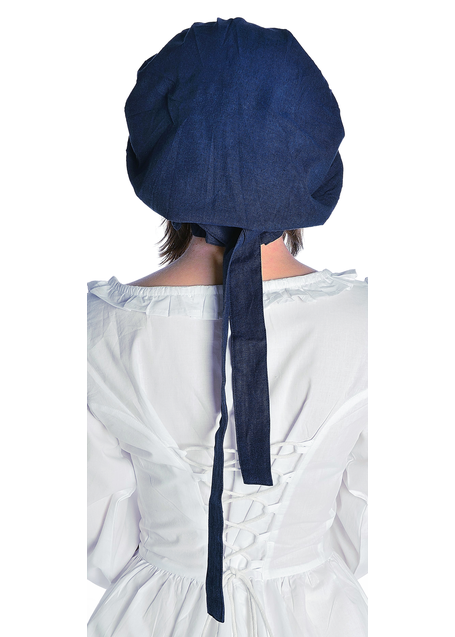 Mittelalter Haube Arnive in Blau Rückansicht