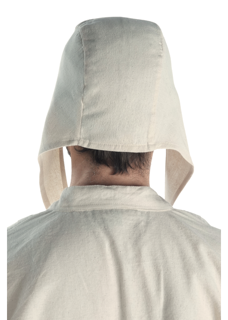 Mittelalter Bundhaube Wenezlan in Beige Rückansicht