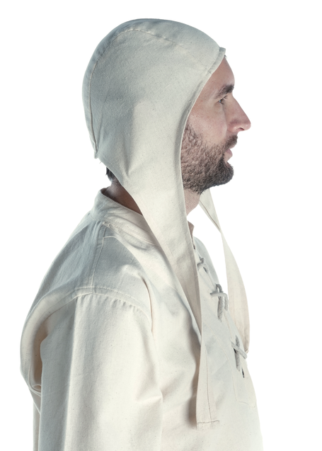 Mittelalter Bundhaube Wenezlan in Beige Seitenansicht 3