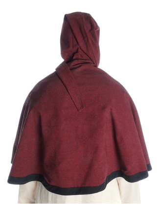 Mittelalter Pelerine Laurin in Rot RÃ¼ckansicht 2