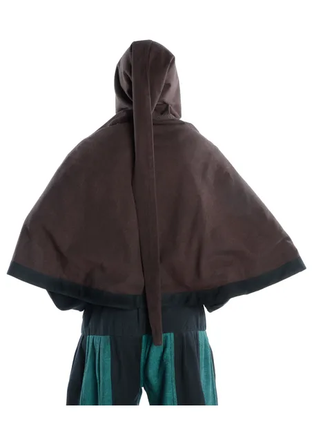 Mittelalter Pelerine Laurin in Braun Rückansicht 2