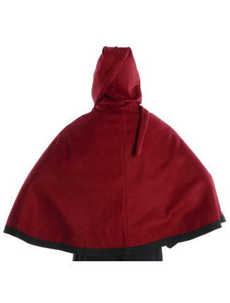 Mittelalter Pelerine Laurin in Rot Rückansicht
