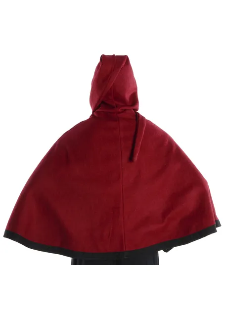 Mittelalter Pelerine Laurin in Rot Rückansicht