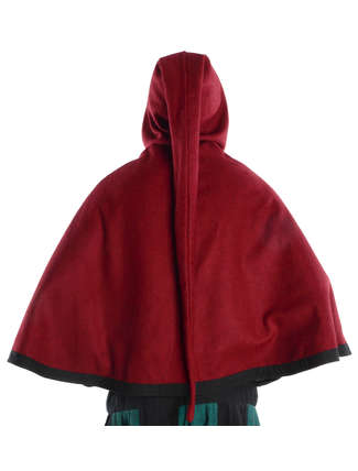 Mittelalter Pelerine Laurin in Rot Rückansicht 2