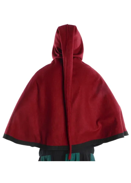 Mittelalter Pelerine Laurin in Rot Rückansicht 2