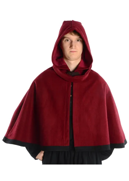 Mittelalter Pelerine Laurin in Rot Frontansicht