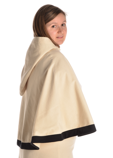 Mittelalter Pelerine Gerutha in Beige Seitenansicht