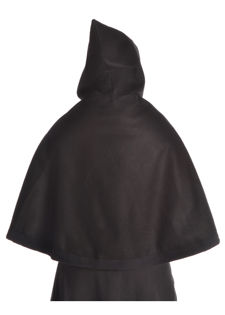 Mittelalter Pelerine Gerutha in Schwarz Rückansicht