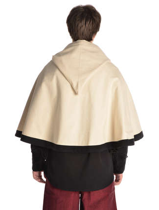 Mittelalter Pelerine Ortnit in Beige Rückansicht