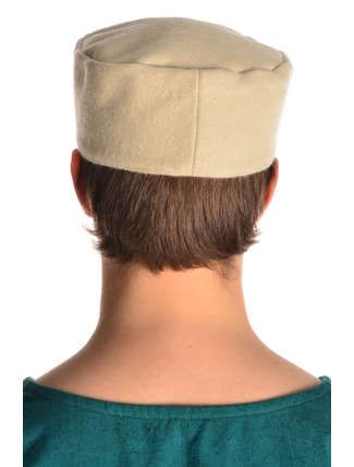 Mittelalter Kappe Machorel in Beige Rückansicht