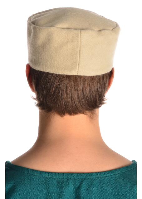 Mittelalter Kappe Machorel in Beige Rückansicht