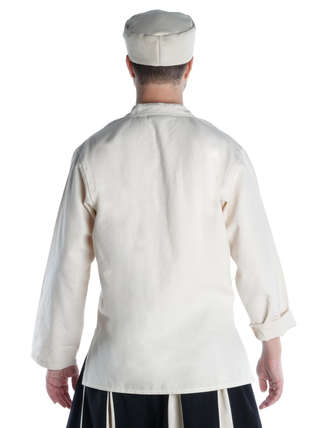 Mittelalter Kappe Machorel in Beige Rückansicht 2