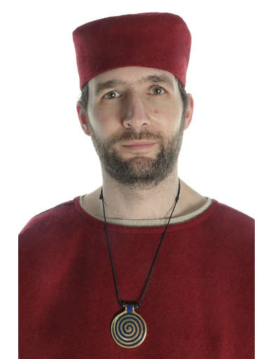 Mittelalter Kappe Machorel in Rot Frontansicht