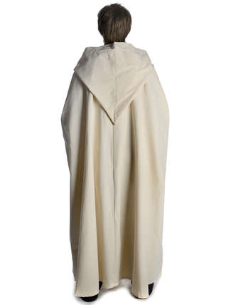 Mittelalter Umhang Hildegrim in Beige Rückansicht