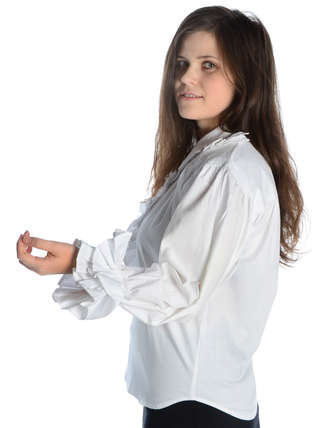 Mittelalter Bluse Siegelind in Weiß Seitenansicht