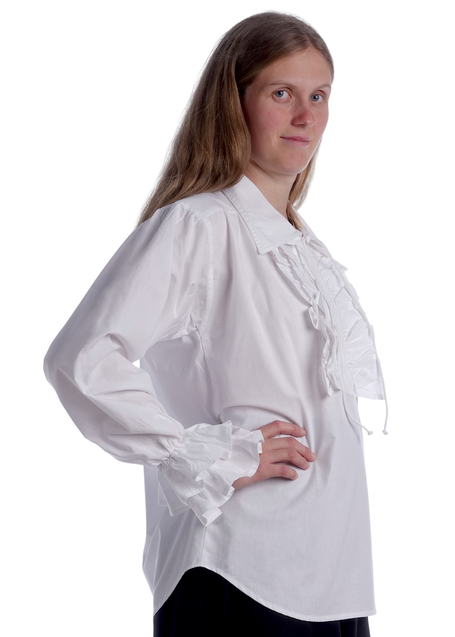 Mittelalter Bluse Siegelind in Weiß Seitenansicht 2