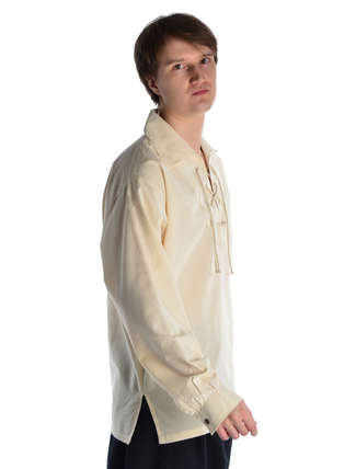 Mittelalter Schnürhemd Askalon in Beige Seitenansicht 2