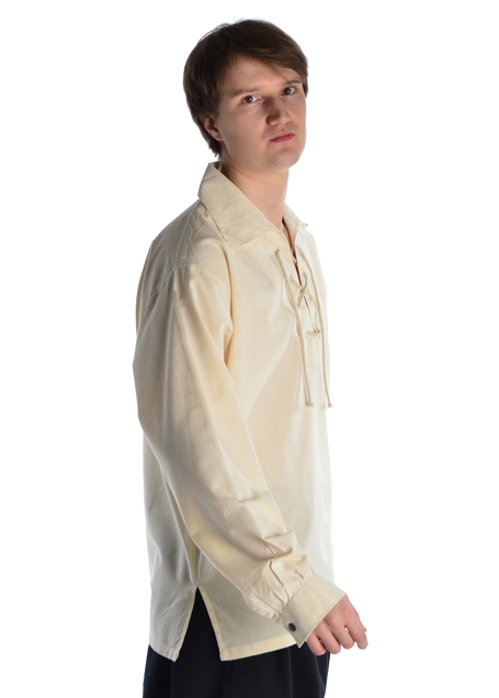 Mittelalter Schnürhemd Askalon in Beige Seitenansicht 2