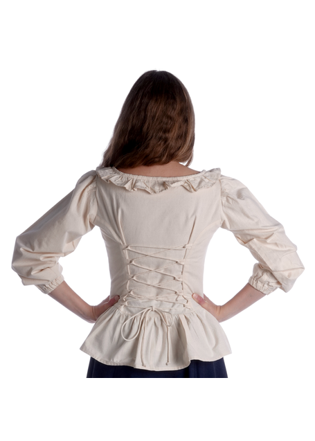 Mittelalter Bluse Hilde in Beige Rückansicht
