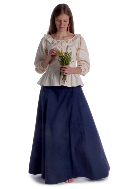 Mittelalter Bluse Hilde in Beige Frontansicht 2