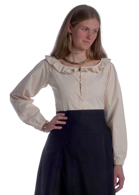 Mittelalter Bluse Hilde in Beige Frontansicht 3