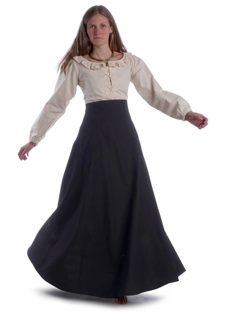Mittelalter Bluse Hilde in Beige Frontansicht 4