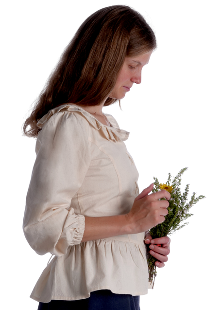 Mittelalter Bluse Hilde in Beige Seitenansicht