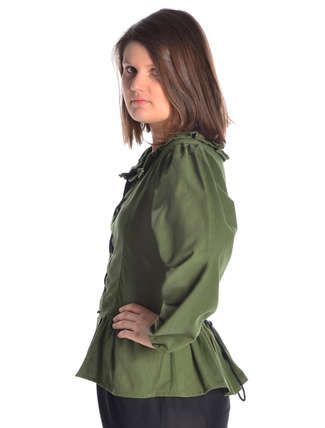 Mittelalter Bluse Hilde in Grün Seitenansicht