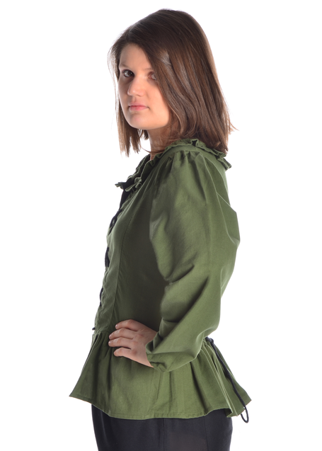 Mittelalter Bluse Hilde in Grün Seitenansicht