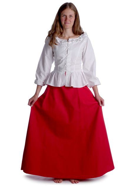 Mittelalter Bluse Hilde in Weiß Frontansicht 2