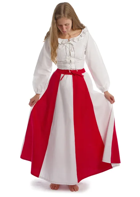 Mittelalter Bluse Hilde in Weiß Frontansicht 4