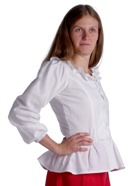 Mittelalter Bluse Hilde in Weiß Seitenansicht