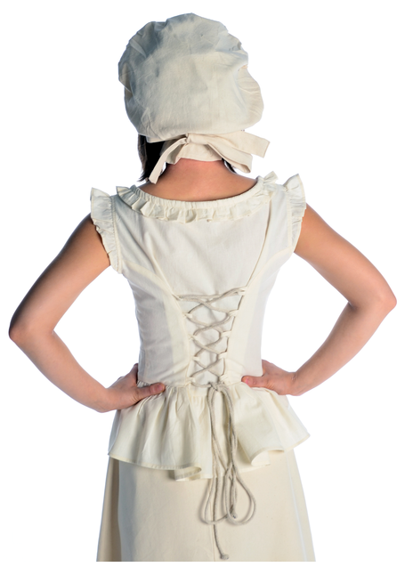 Mittelalter Bluse Kudrun in Beige Rückansicht