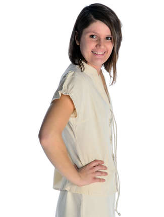 Mittelalter Bluse Gerlint in Beige Seitenansicht