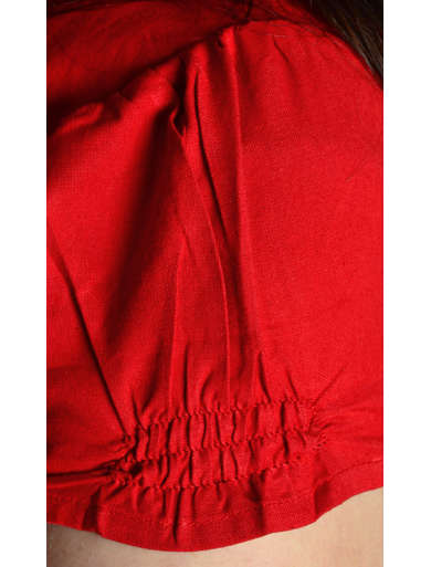 Mittelalter Bluse Gerlint in Rot Detailansicht