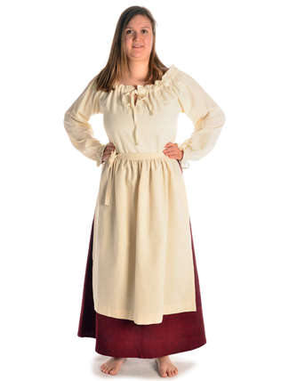 Mittelalter Schürze Repanse in Beige Frontansicht