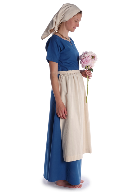 Mittelalter Schürze Repanse in Beige Seitenansicht