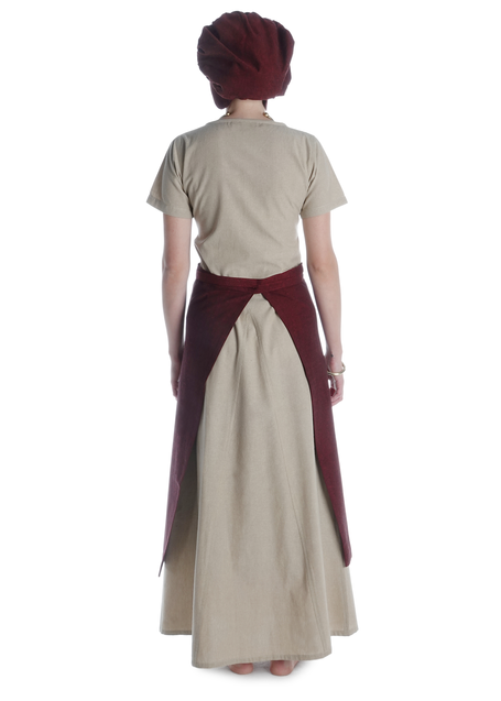 Mittelalter Schürze Flurdamurs (Schmal) in Rot Rückansicht