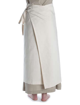 Mittelalter Schürze Flurdamurs in Beige Rückansicht
