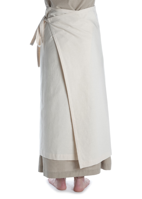 Mittelalter Schürze Flurdamurs in Beige Rückansicht