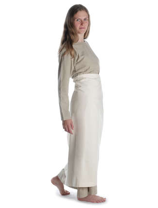 Mittelalter Schürze Flurdamurs in Beige Seitenansicht