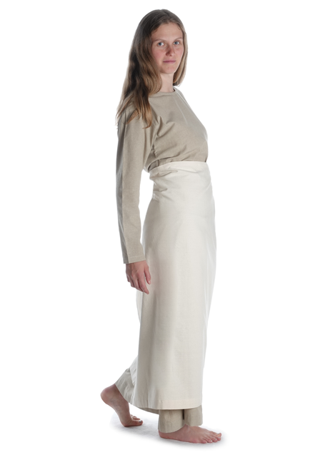 Mittelalter Schürze Flurdamurs in Beige Seitenansicht